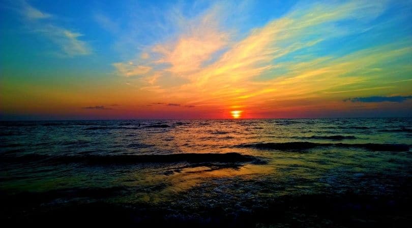 sunset at radhanagar beach