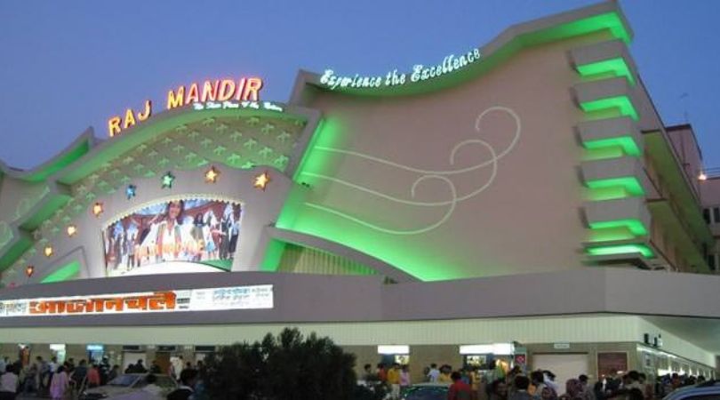 raj mandir cinema Jaipur at night